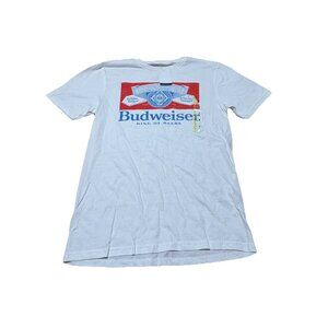 Men's Short Sleeve T- Shirt Budweiser Size S White Bud Logo Anheuser Busch